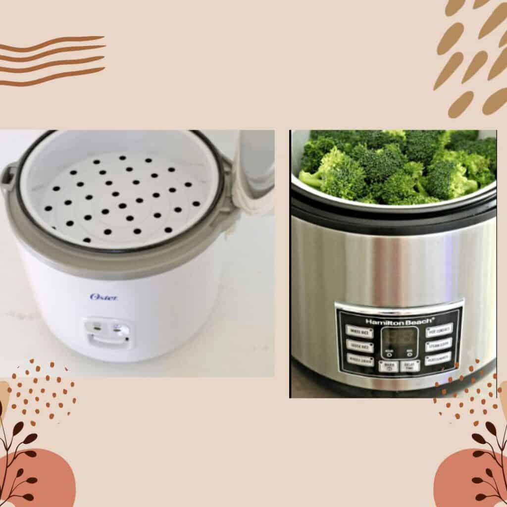 Steam Basket & Broccoli in Rice cooker